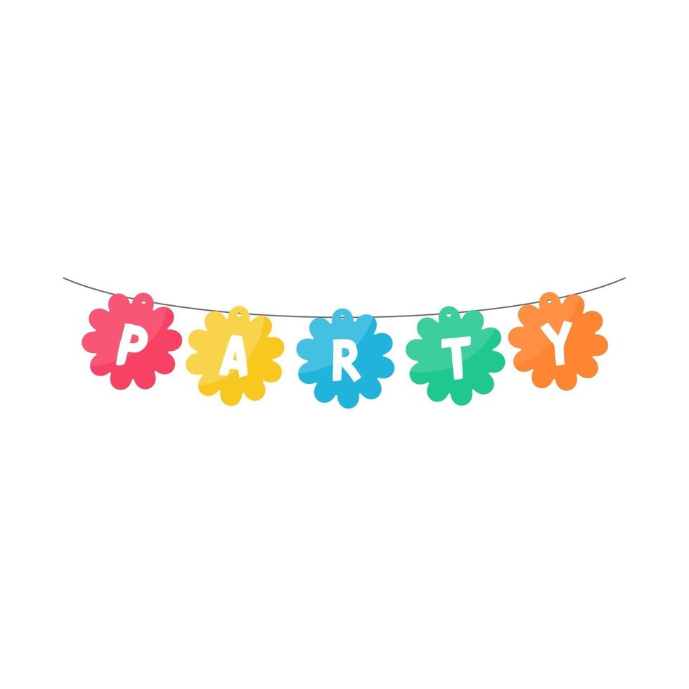 Party bunting flags. Colorful flags to hang at celebration parties. vector