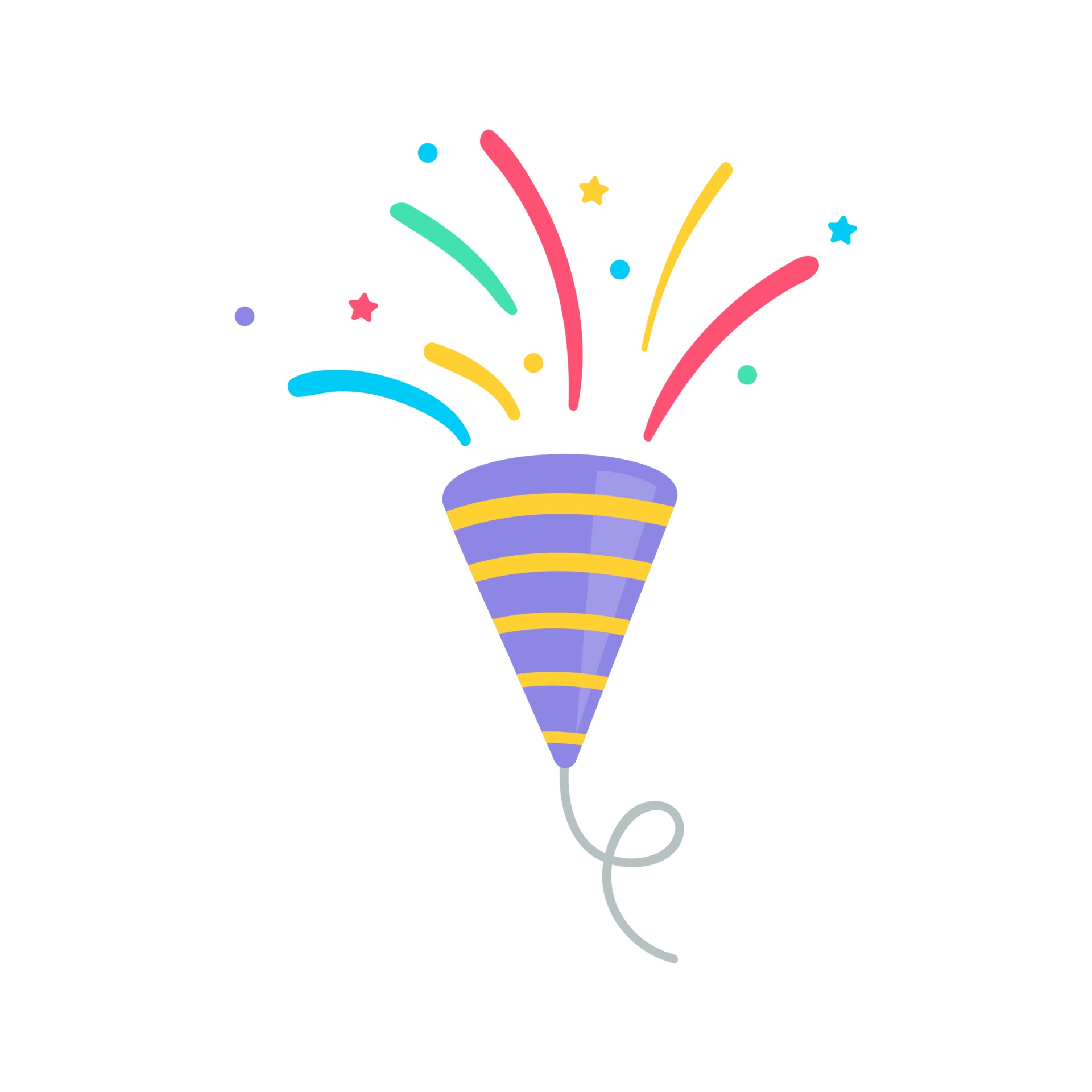 Fireworks party. Confetti floating from the party fireworks 3442305