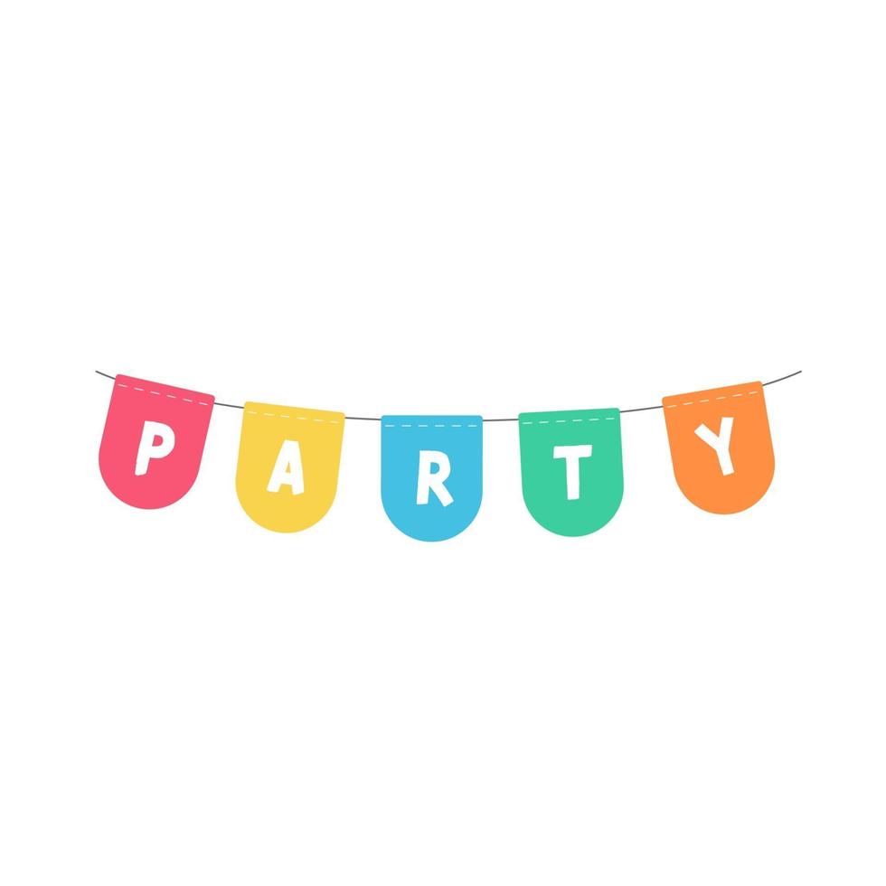 Party bunting flags. Colorful flags to hang at celebration parties. vector