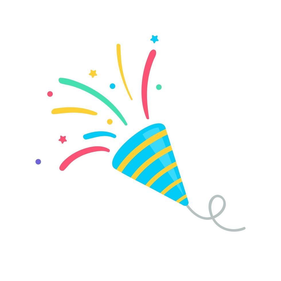 Fireworks party. Confetti floating from the party fireworks vector