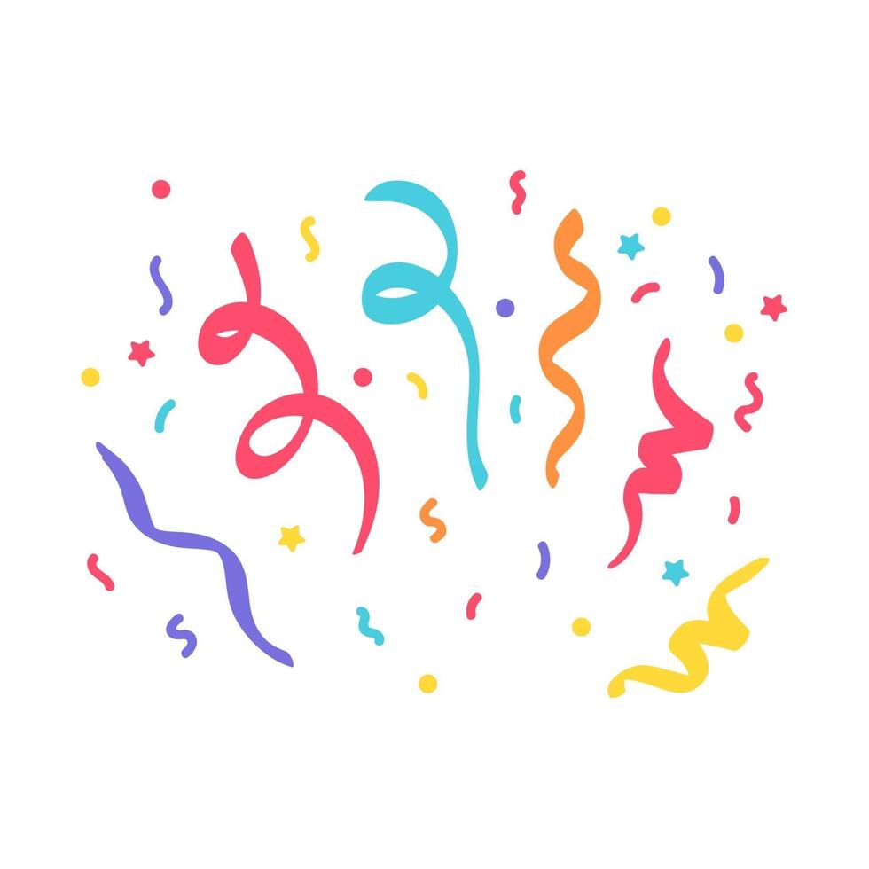 Confetti vector. colorful rolls of paper Confetti floating 3442336