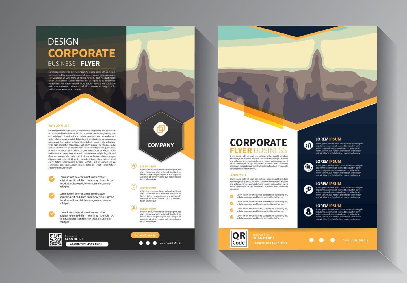 flyer template for cover and layout annual report vector