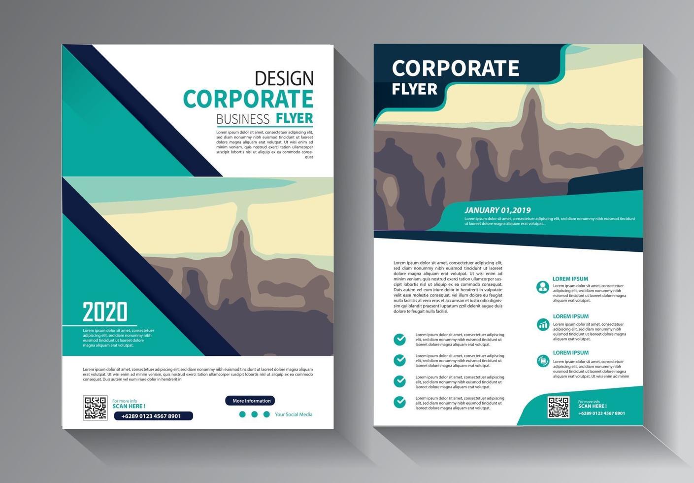 flyer template for cover and layout annual report vector