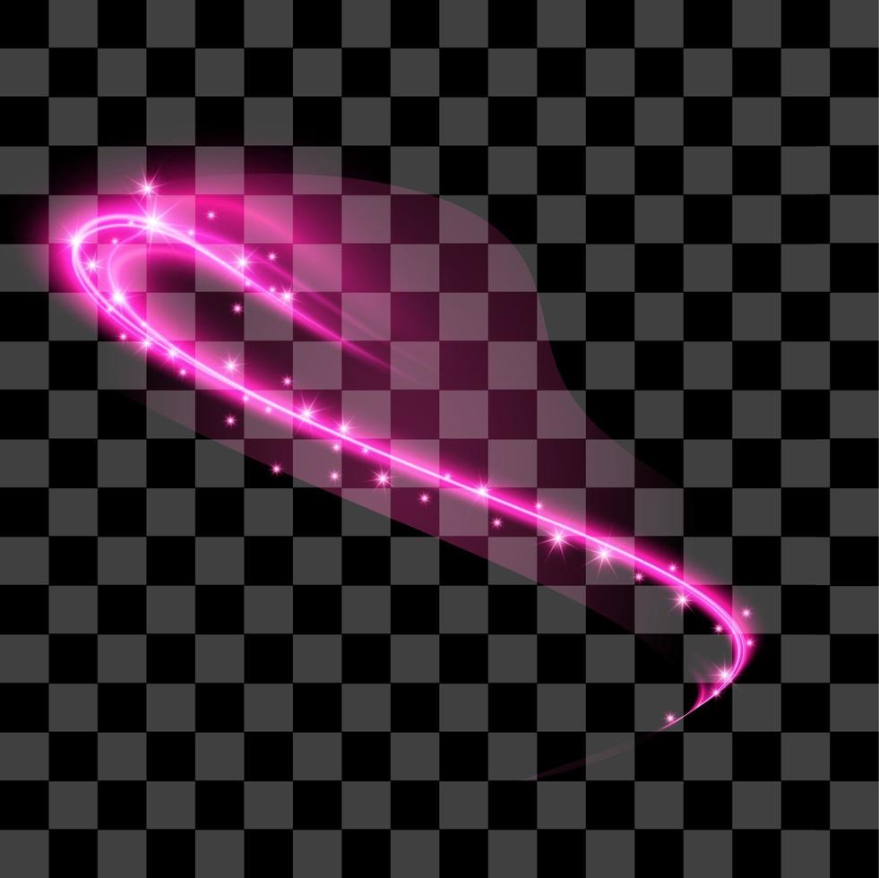 Diseño de adorno de efecto especial de resplandor de brillo abstracto rosa aislado vector