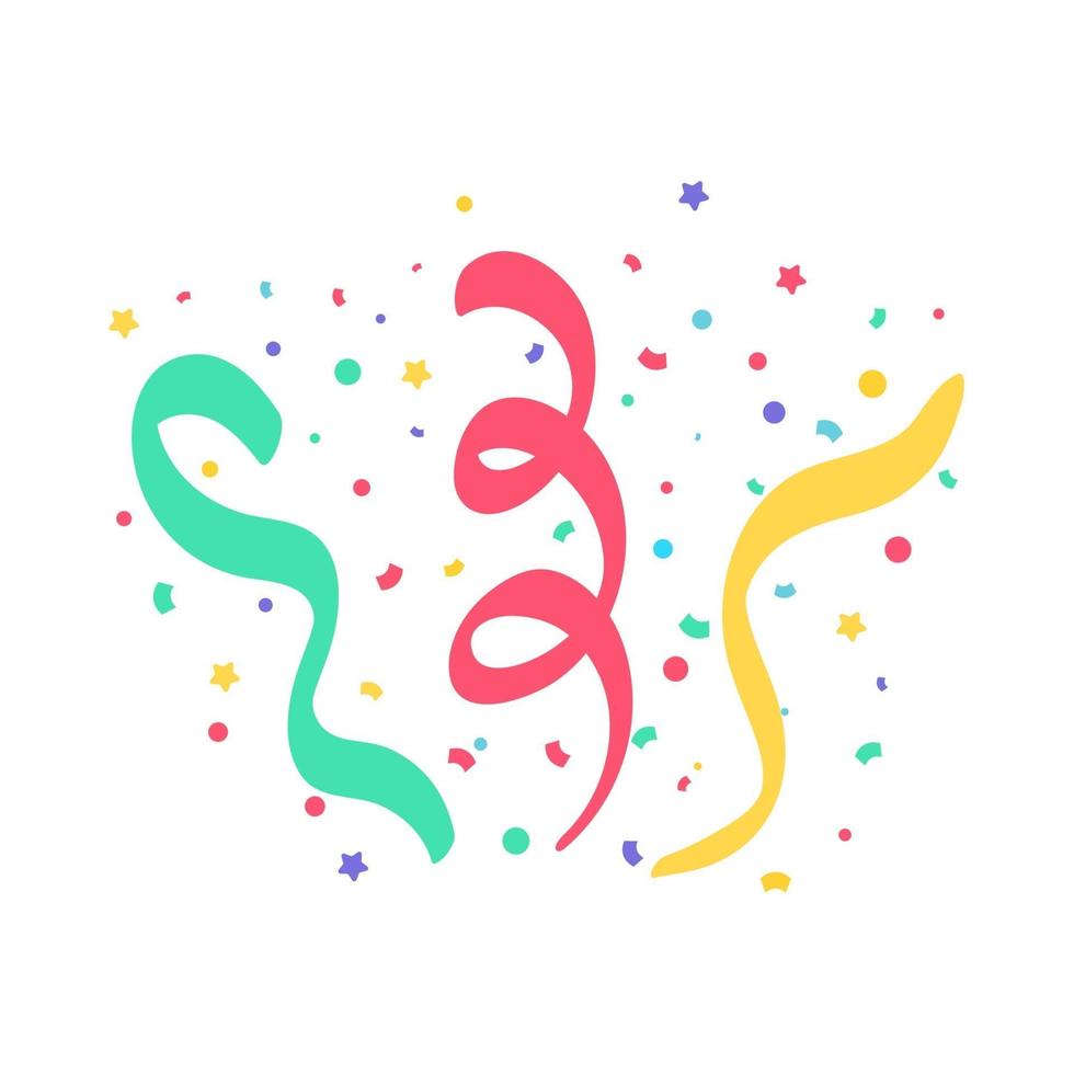 Confetti vector. colorful rolls of paper Confetti floating vector