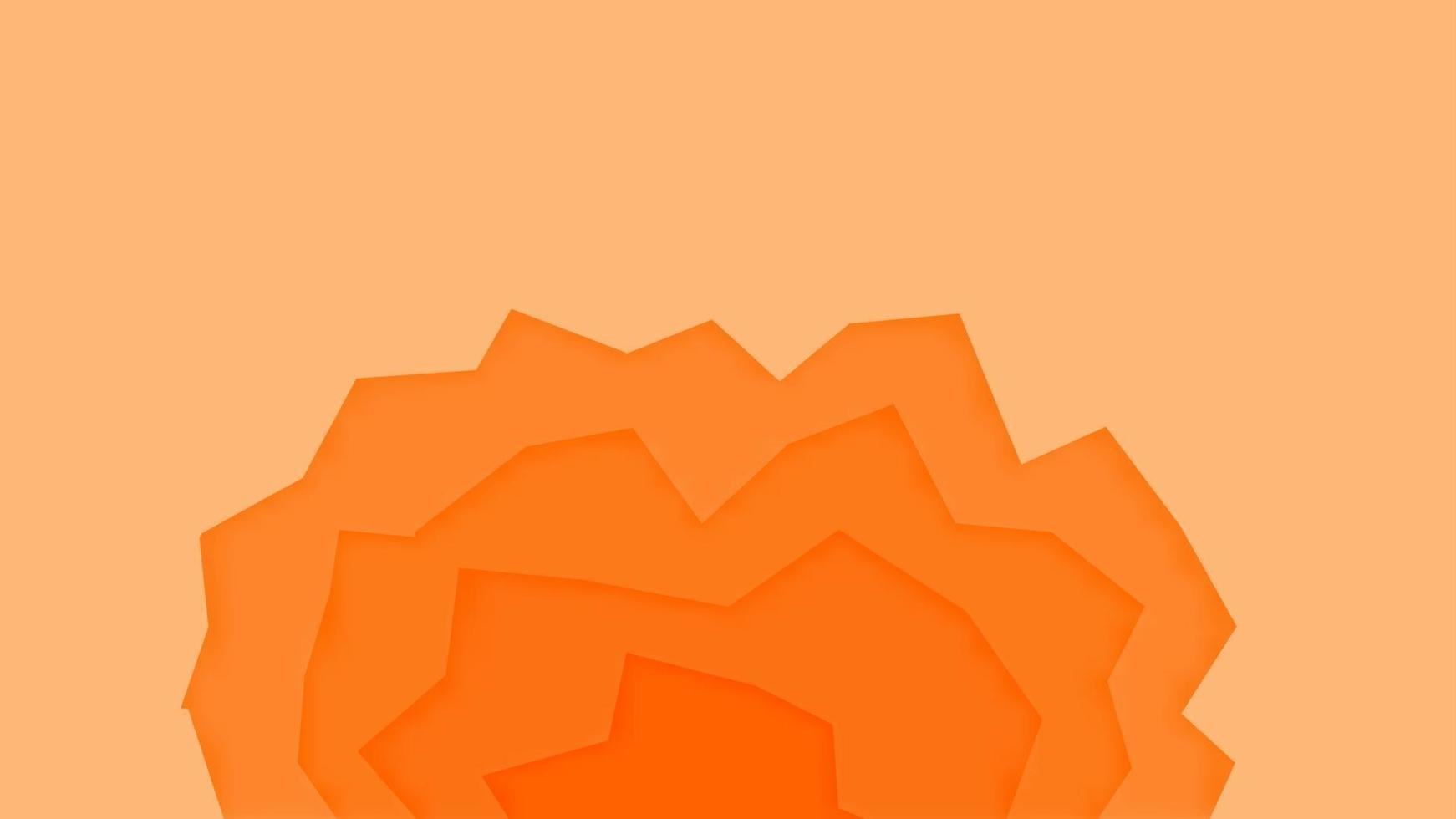 Orange paper cut background abstract with shadow gradient papercut vector