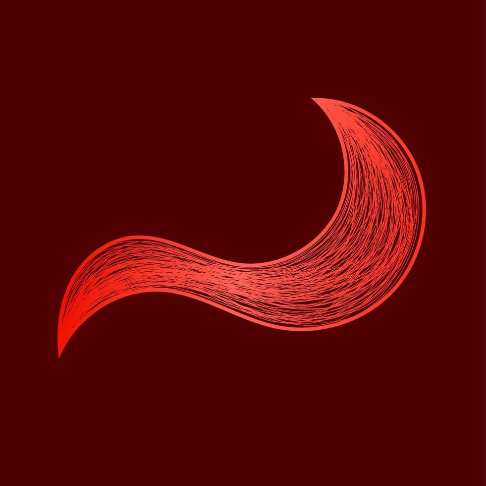 Red abstract wavy lines ornament isolated vector illustration editable