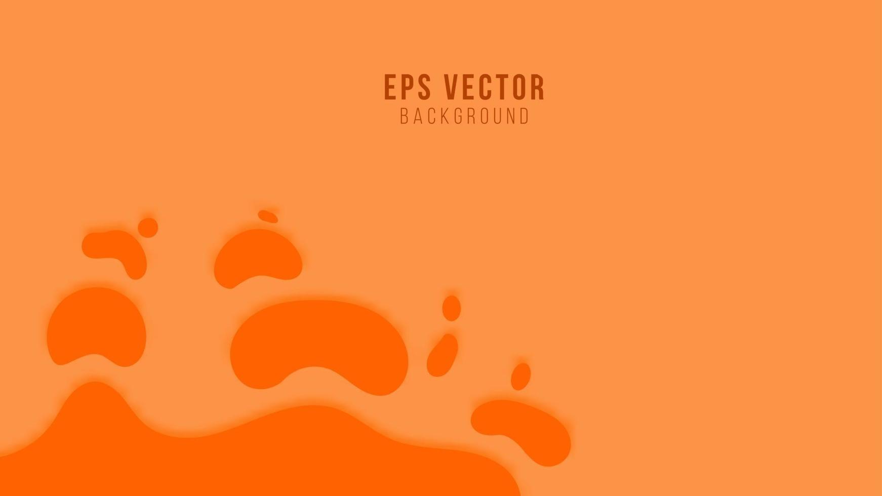 Orange liquid abstract background shape with shadow vector