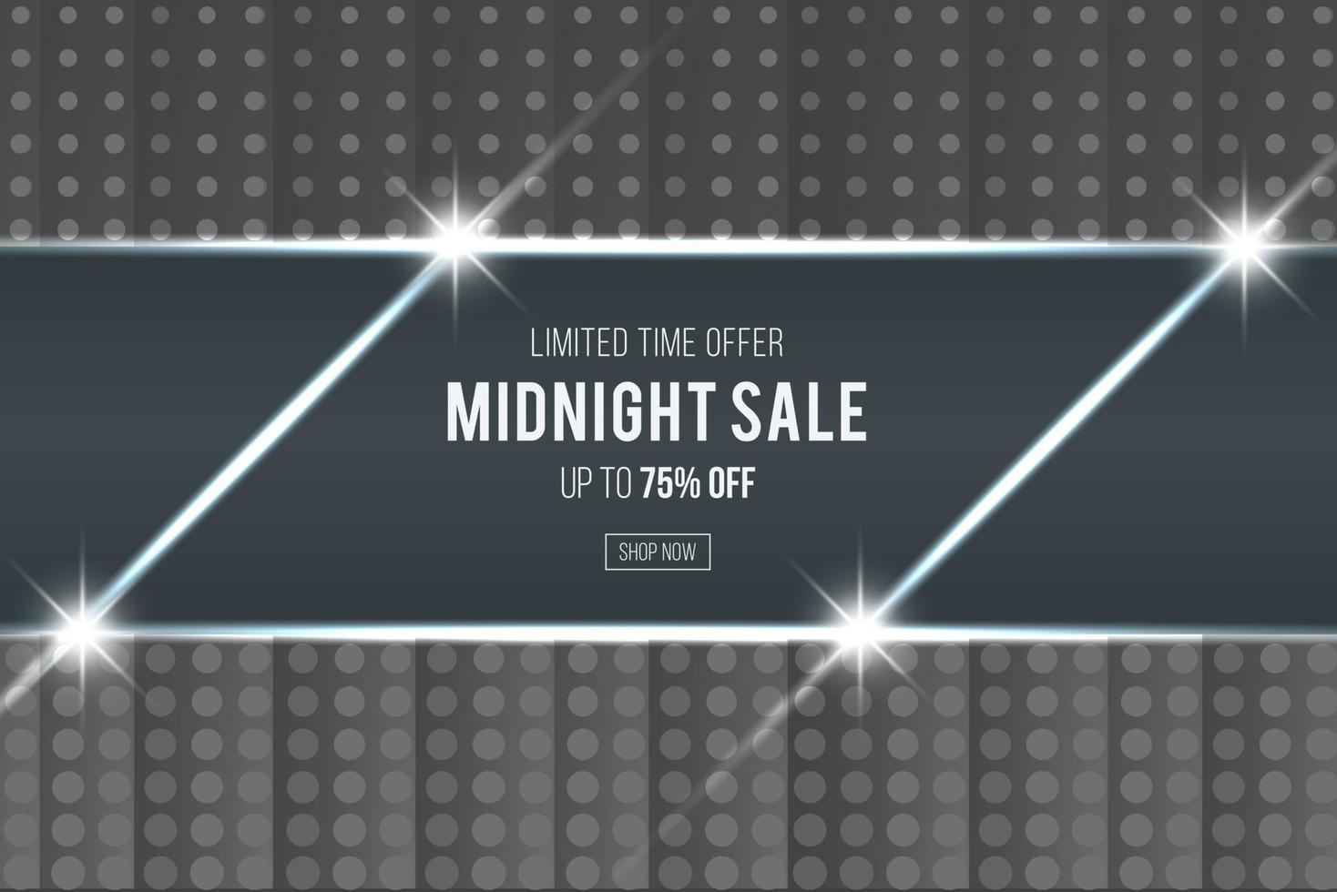 Midnight sale monochrome design vector illustration with pattern