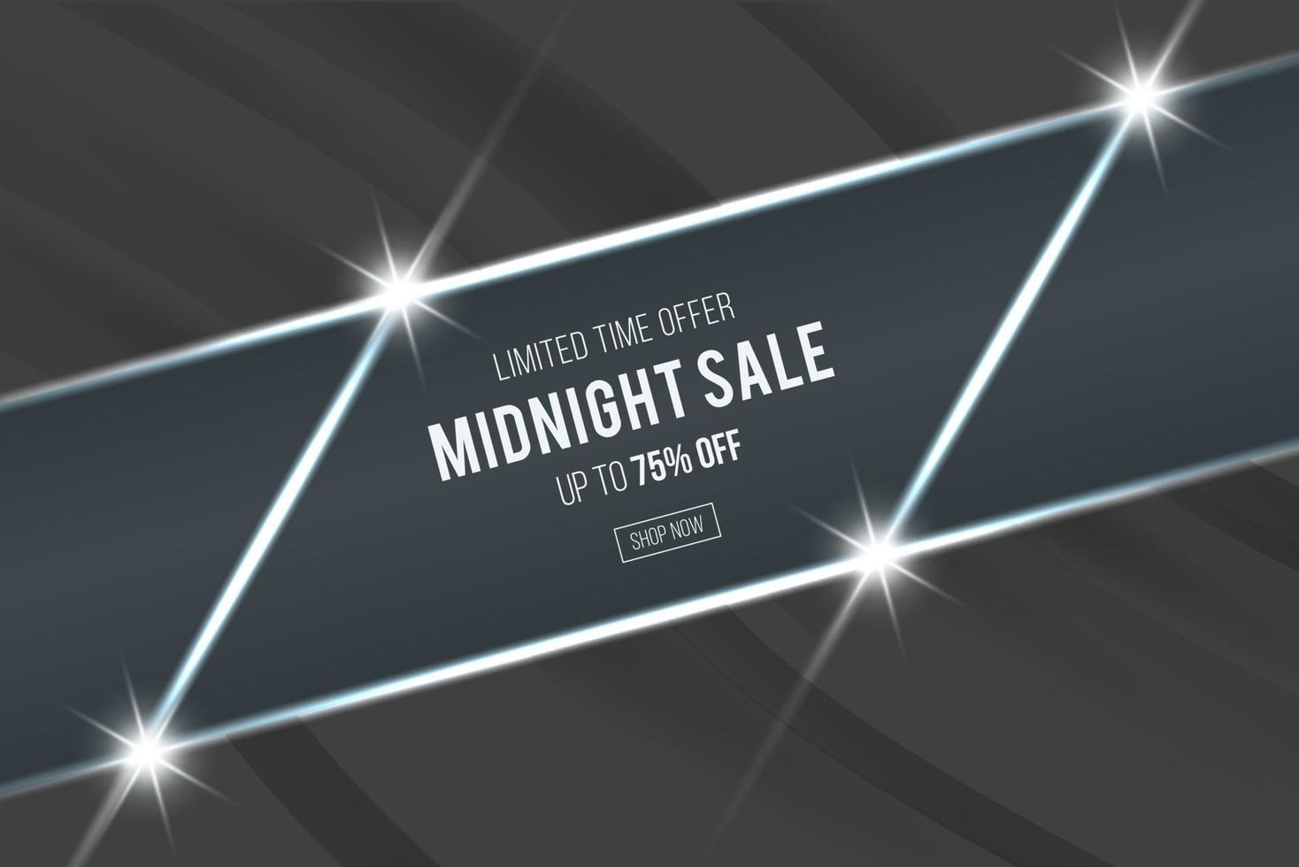 Midnight sale monochrome design vector illustration with pattern