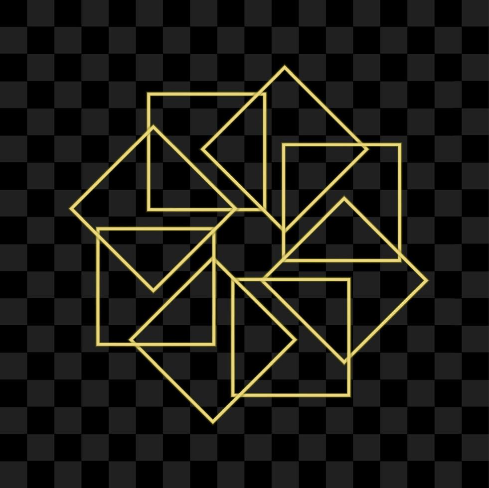 Yellow neon abstract ornaments isolated vector illustration
