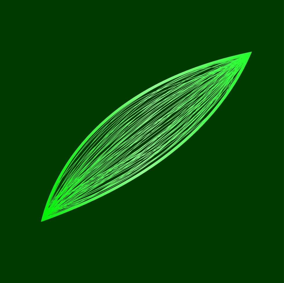 Green abstract wavy lines ornament isolated vector illustration