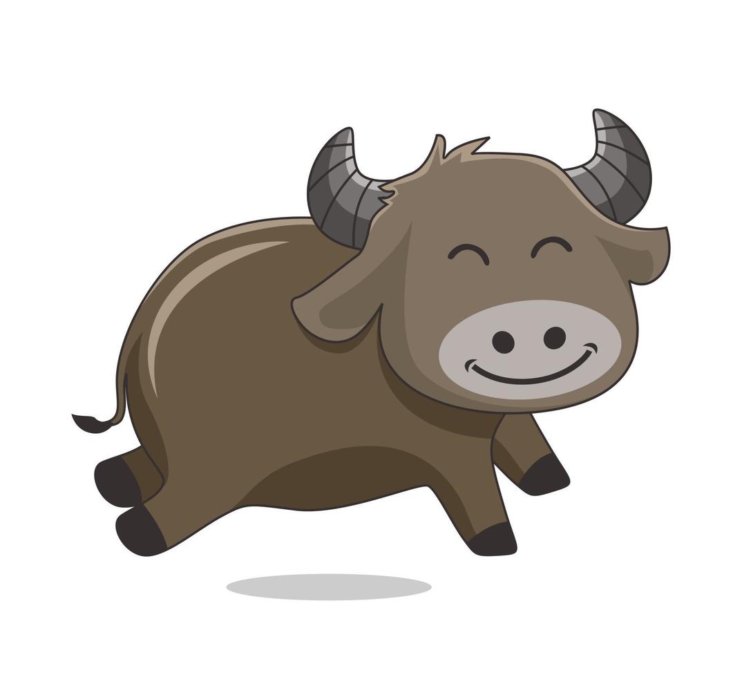 ilustraciones de dibujos animados de búfalo vector