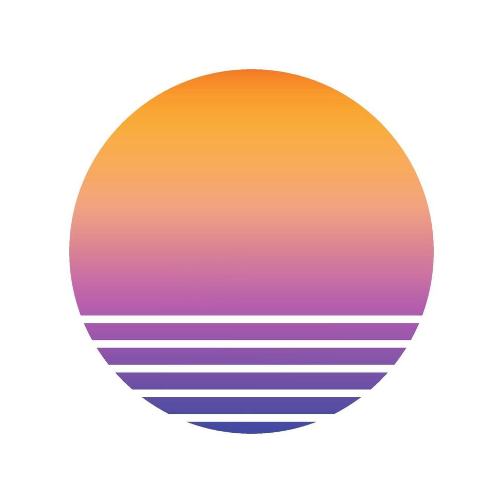 Design of Sunset striped backdrop. vector