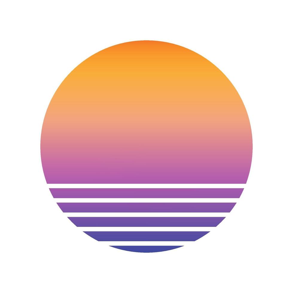 Design of Sunset striped backdrop. vector