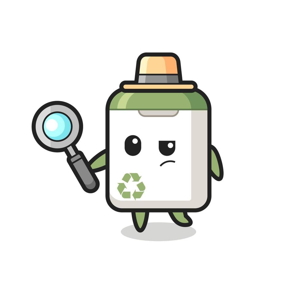 trash can detective character is analyzing a case vector
