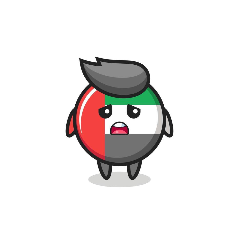 disappointed expression of the uae flag badge cartoon vector