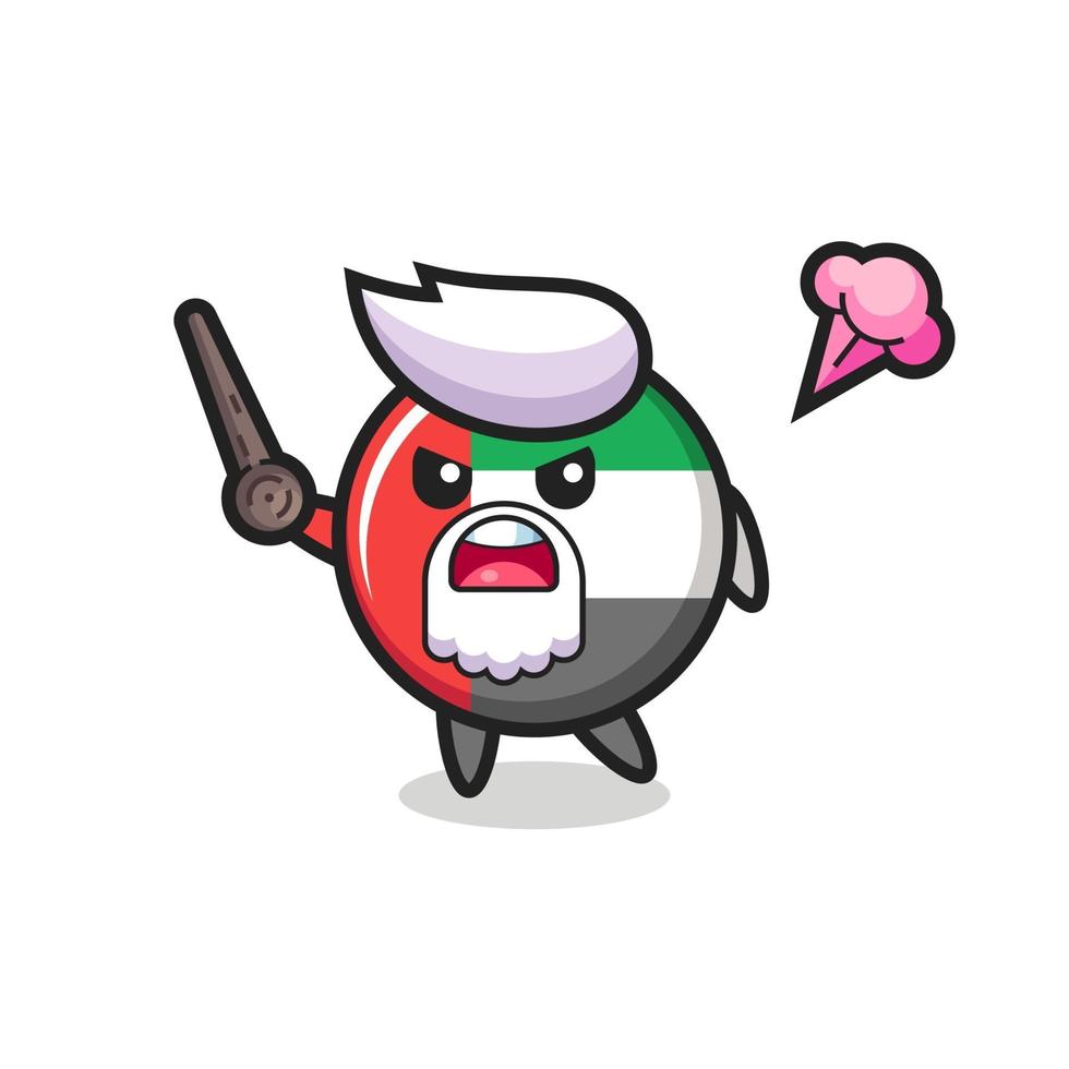 cute uae flag badge grandpa is getting angry vector