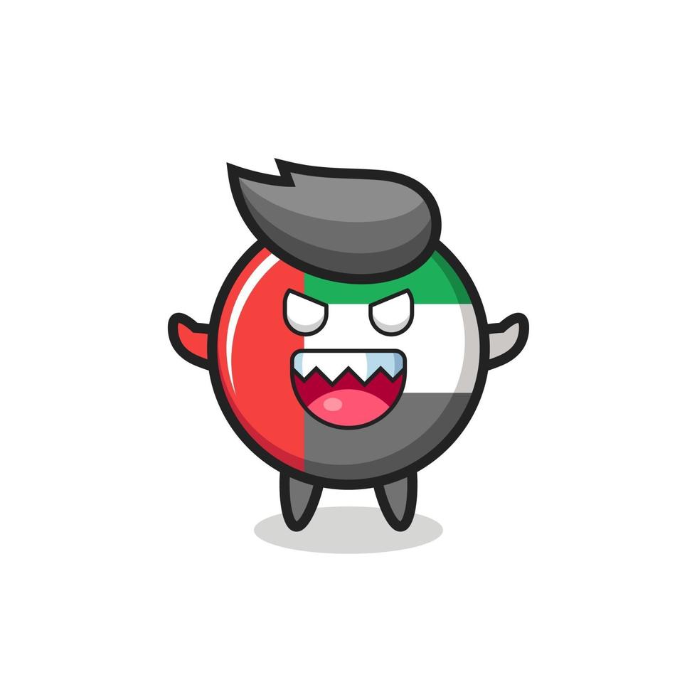 illustration of evil uae flag badge mascot character vector