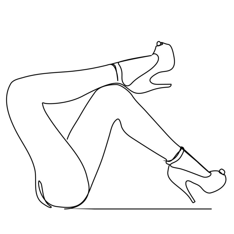 continuous lines, female legs, sexy vector