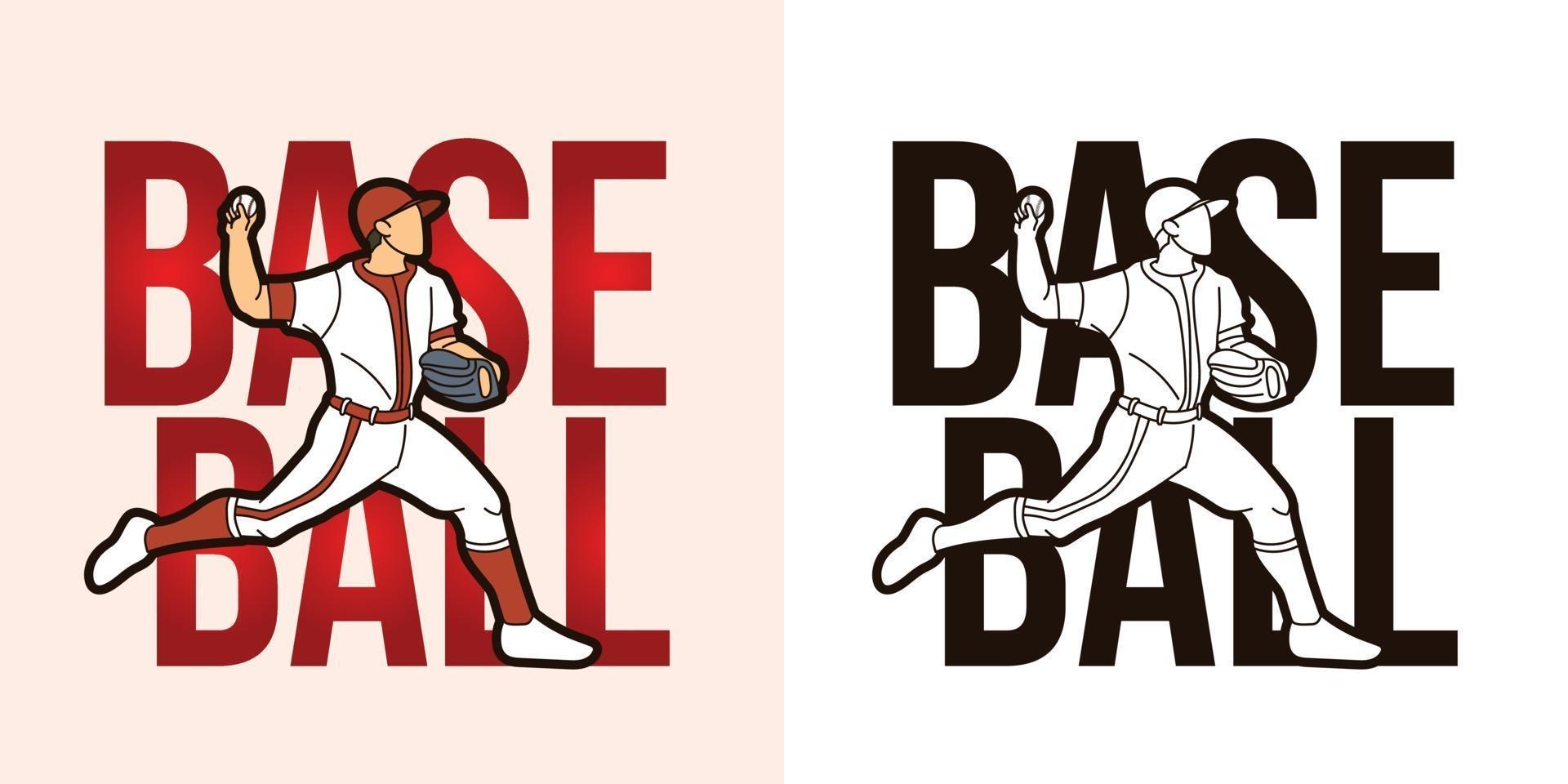 Baseball Letter With Sport Players vector