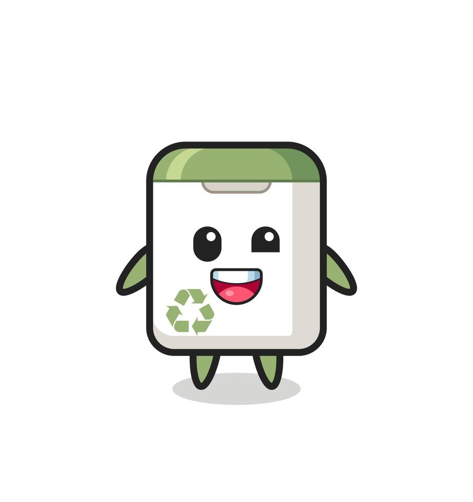 illustration of an trash can character with awkward poses vector