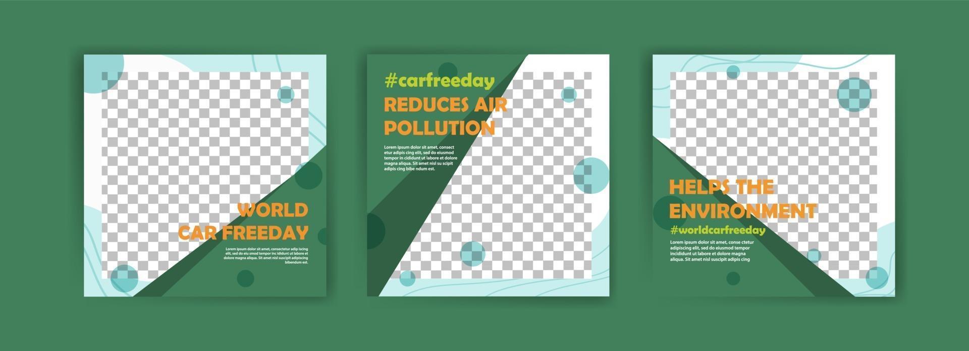Social media post template for world car free day vector