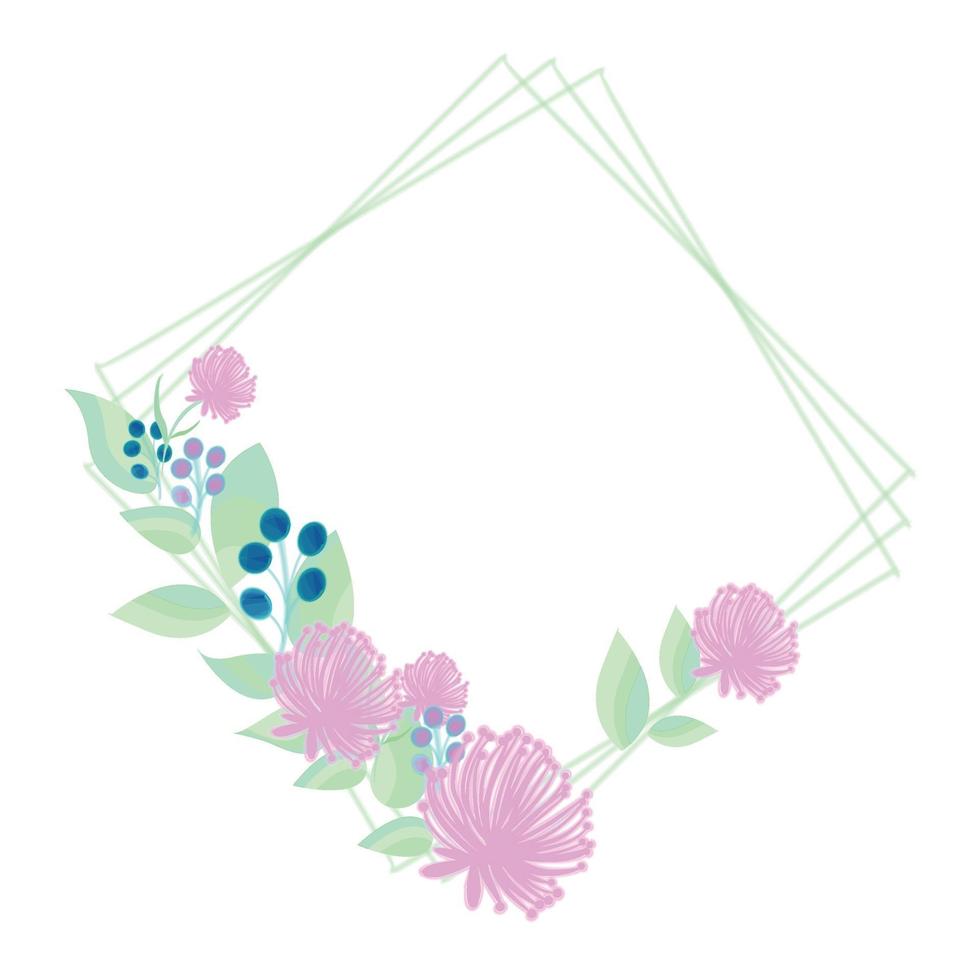 invitación de boda de diseño floral vector