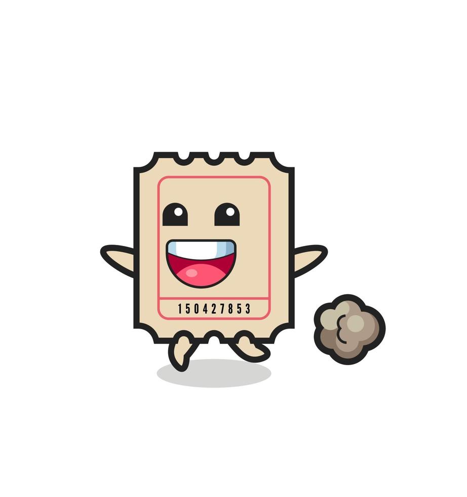 the happy ticket cartoon with running pose vector