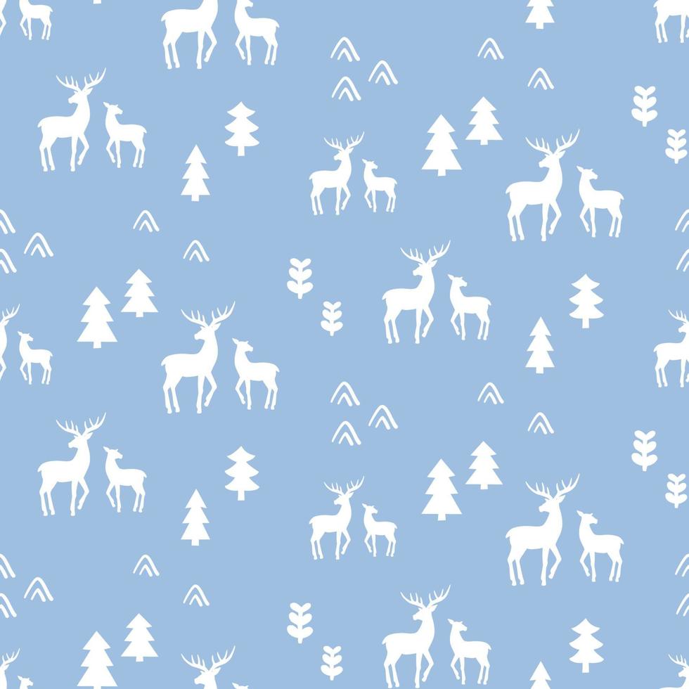 Scandinavian deers seamless pattern vector