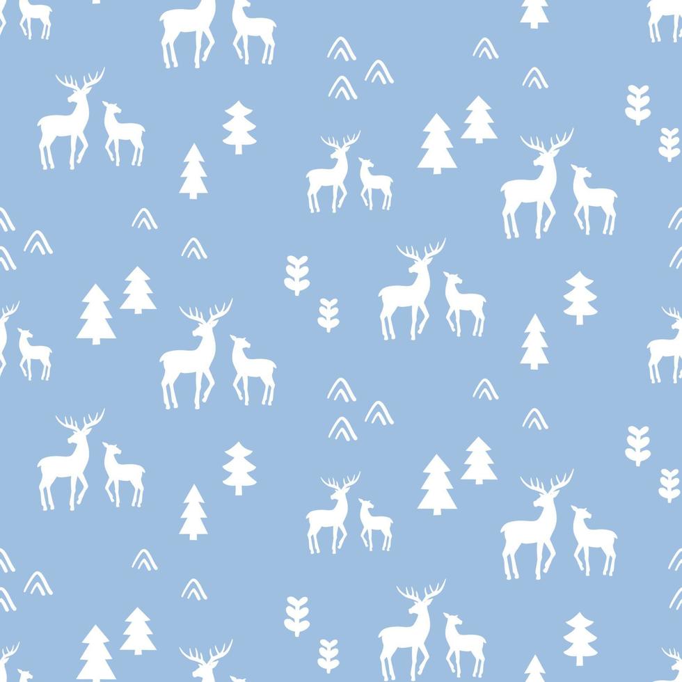 Scandinavian deers seamless pattern vector