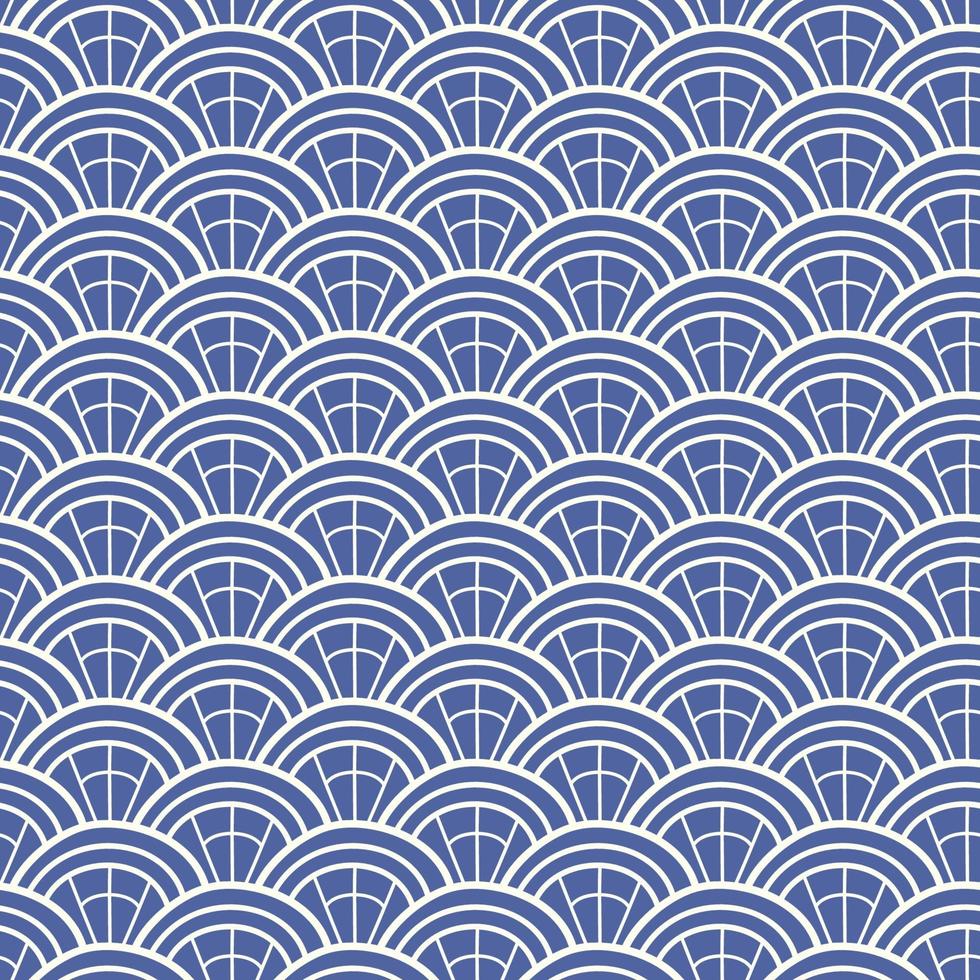 Japanese, Chinese traditional asian blue pattern vector