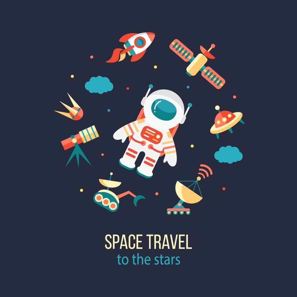 Astronaut in outer space vector