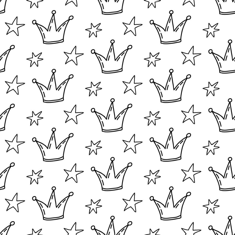 Fairy tale princess seamless pattern vector