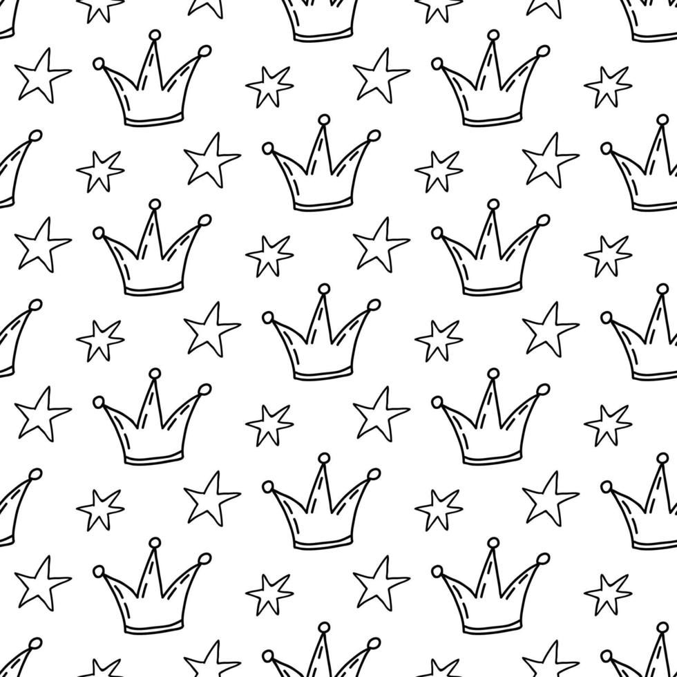 Fairy tale princess seamless pattern vector