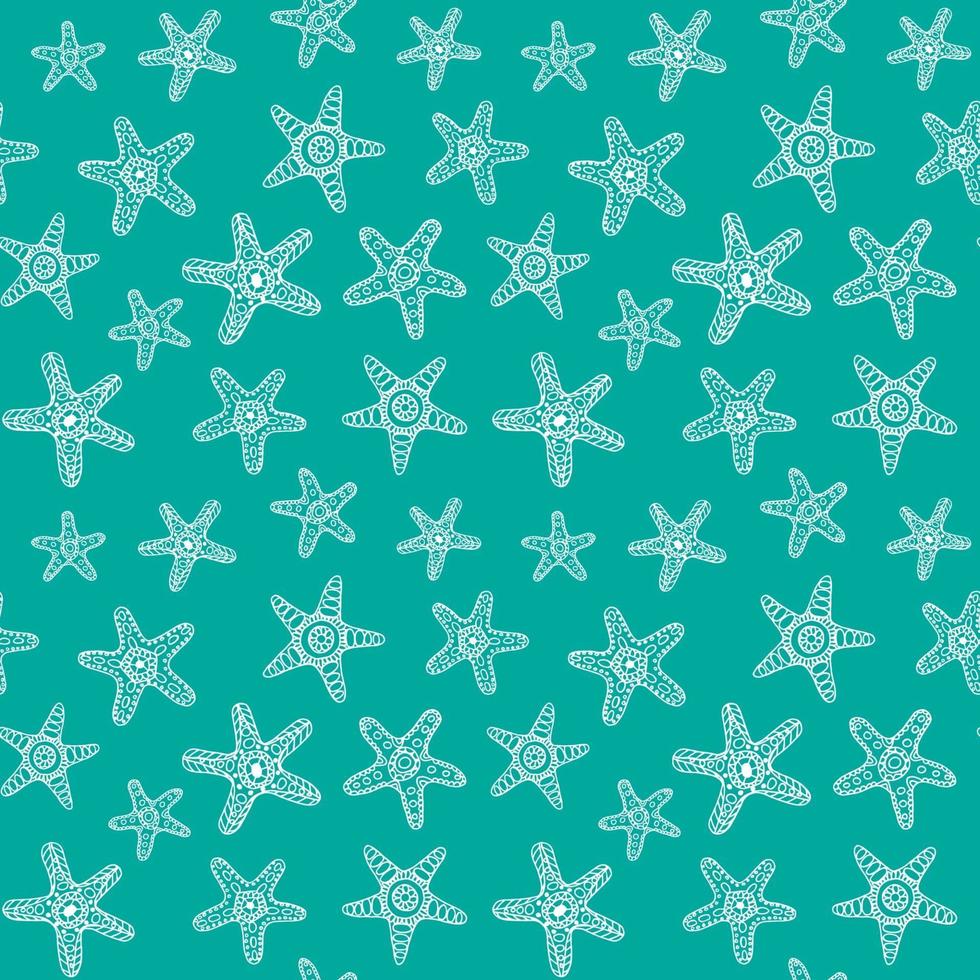 Sea Stars Seamless Pattern vector