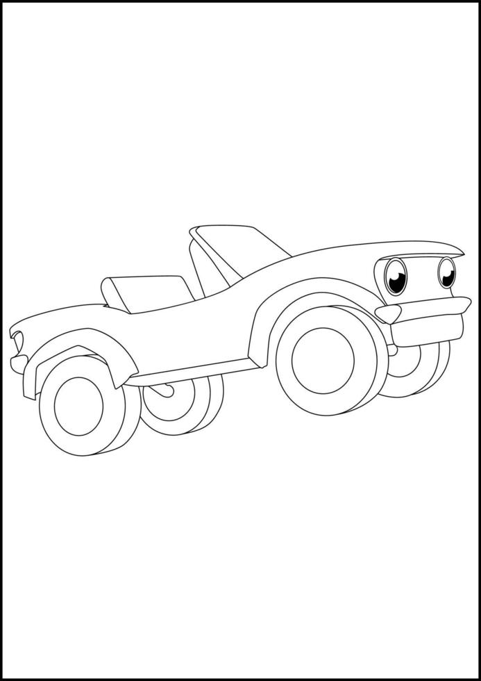 Kids Coloring Pages - kids  vehicle fun and cool coloring pages. vector