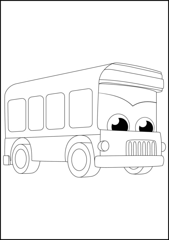 Kids Coloring Pages - kids  vehicle fun and cool coloring pages. vector