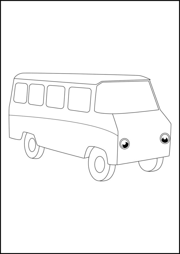 Kids Coloring Pages - kids  vehicle fun and cool coloring pages. vector