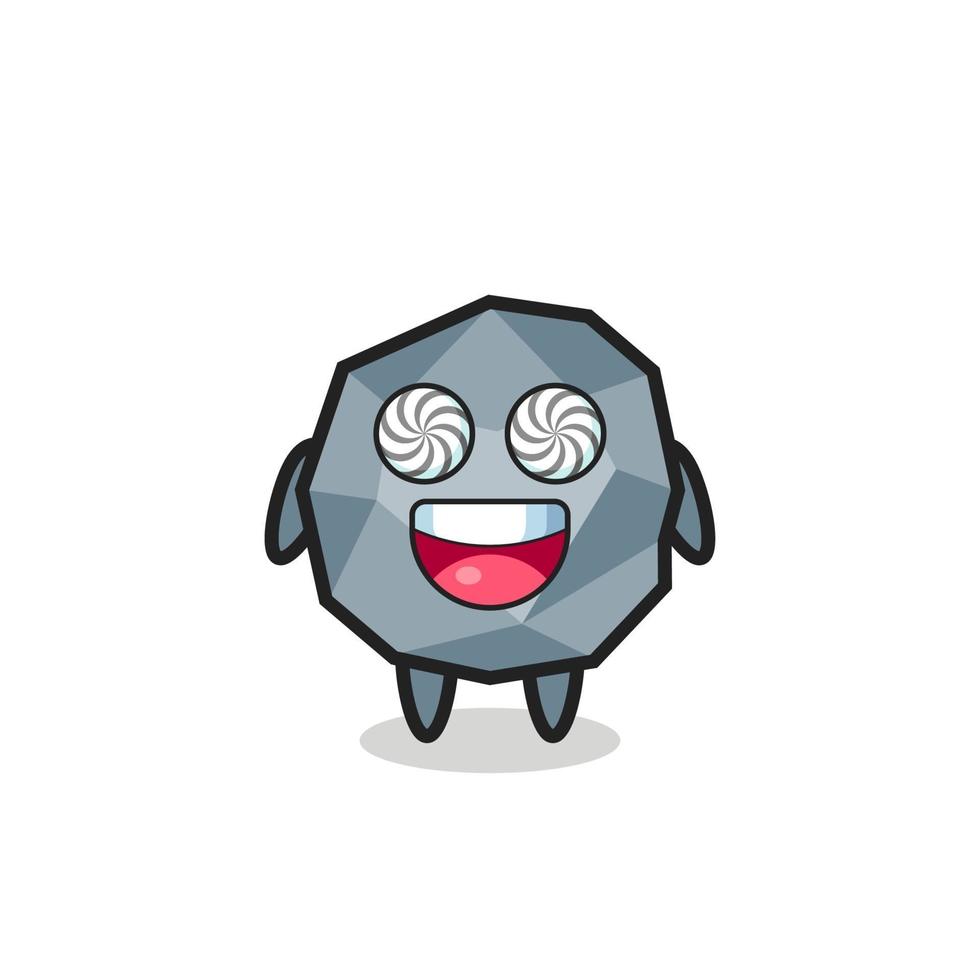 cute stone character with hypnotized eyes vector
