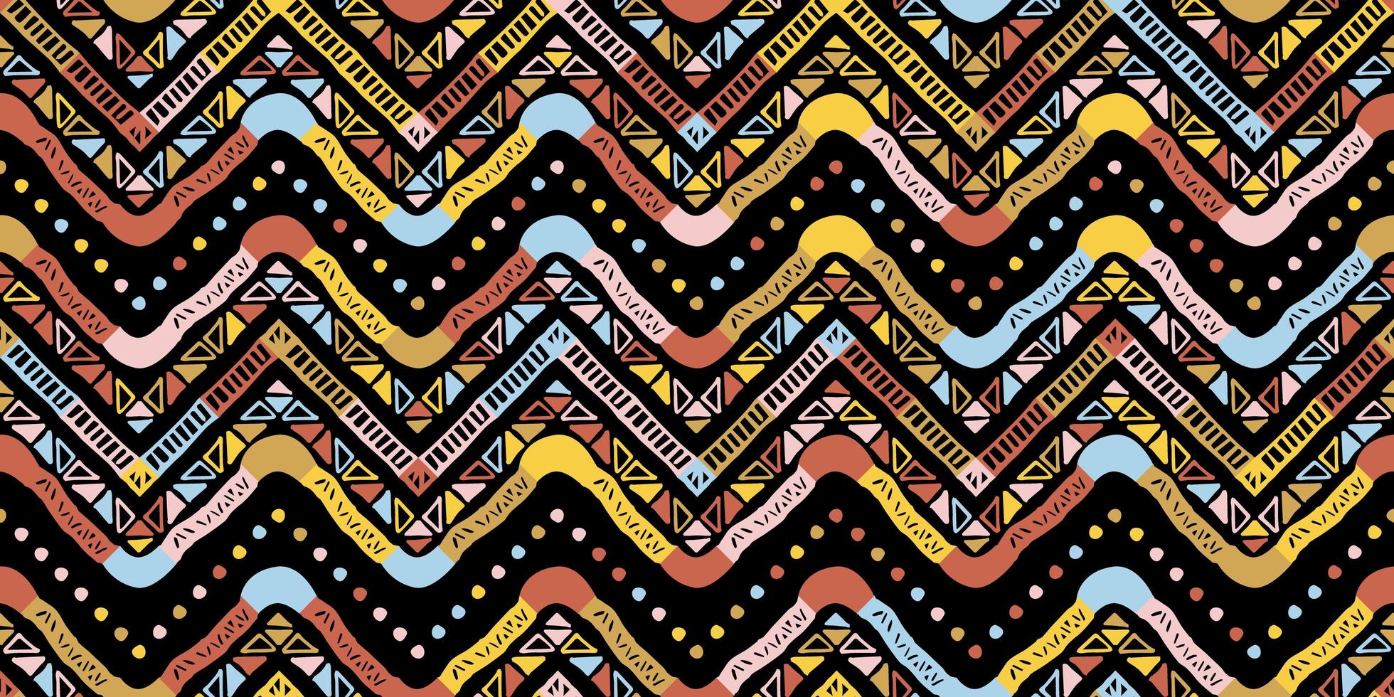 Retro zigzag african style pattern. Chevron design vector