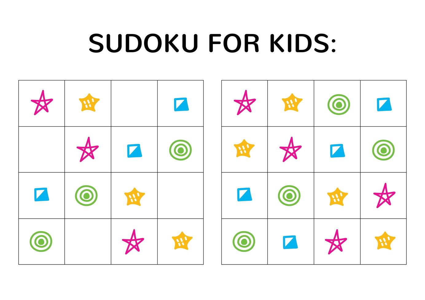 Sudoku game for kids with cute pictures. vector