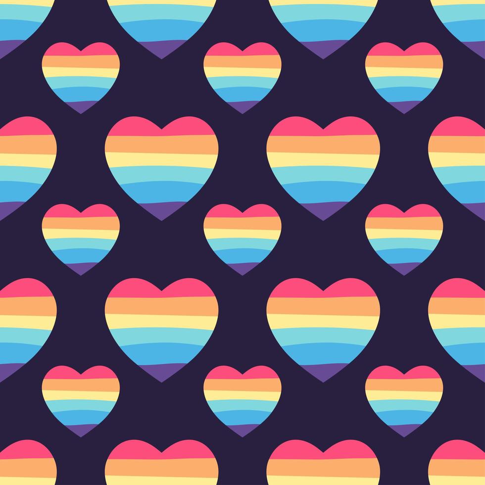 Seamless pattern with rainbow hearts. LGBT theme vector