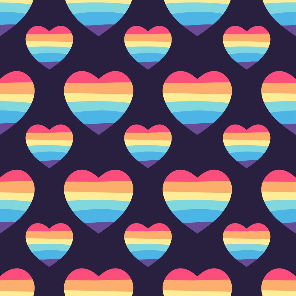 Seamless pattern with rainbow hearts. LGBT theme vector