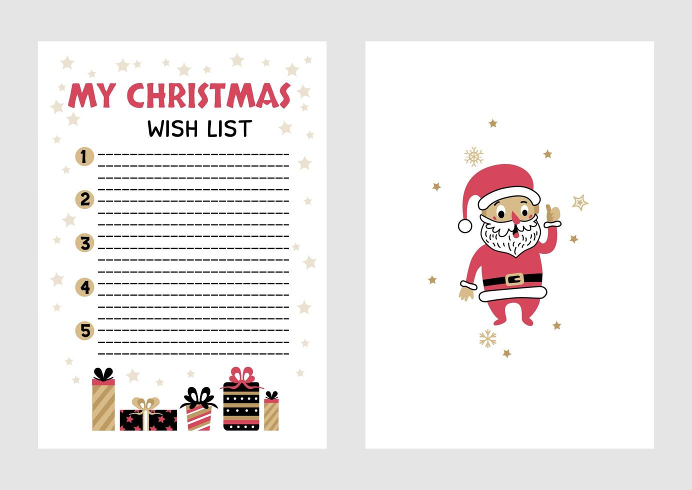 Christmas Wish List design template. Vector illustration.