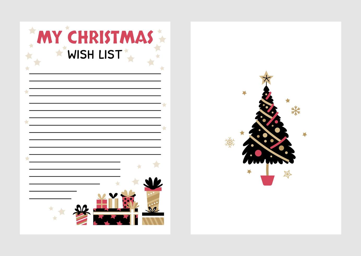 Christmas Wish List design template. Vector illustration.