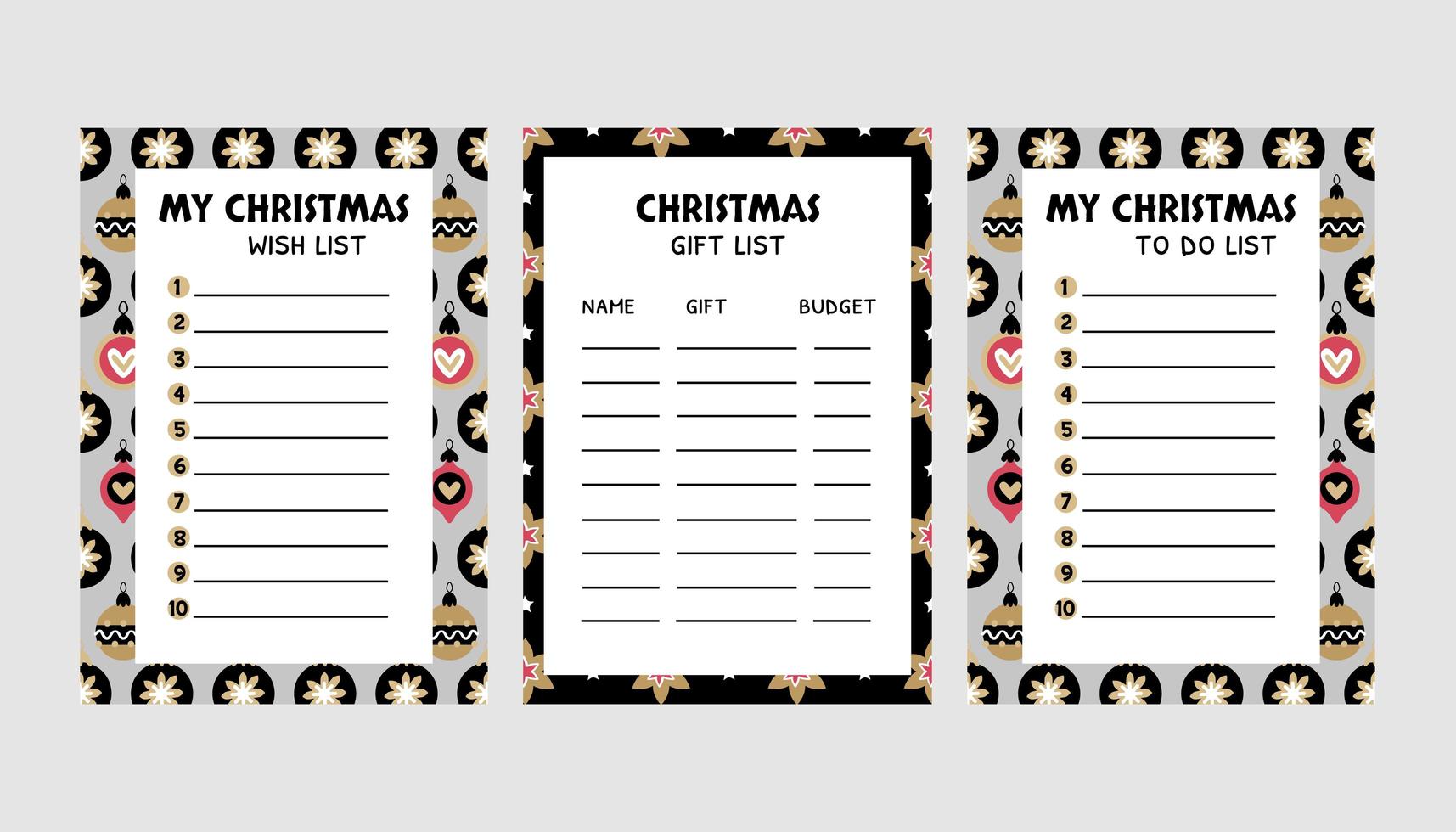 Christmas Wish List design template. Vector illustration.