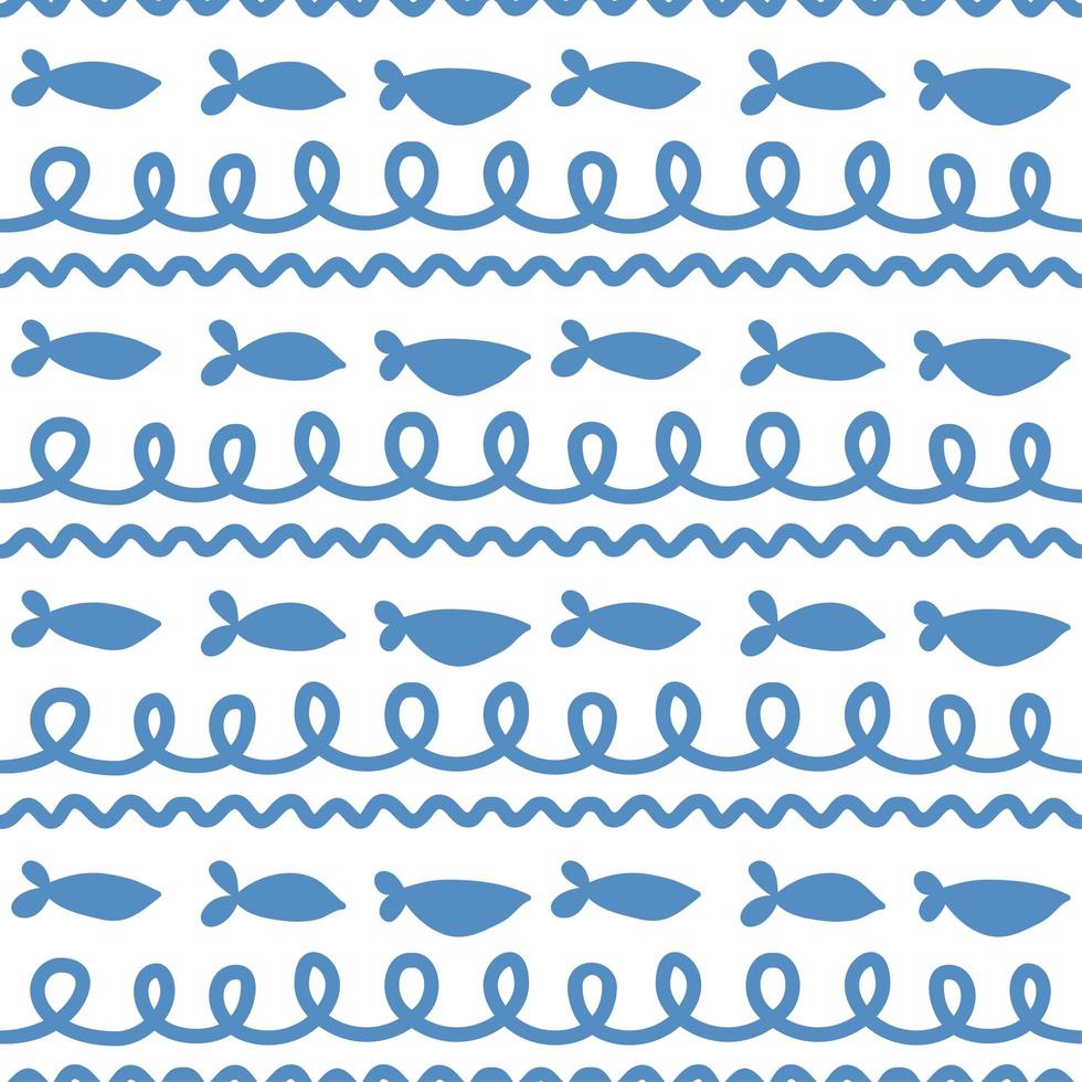Childish marine kids pattern with underwater animals vector