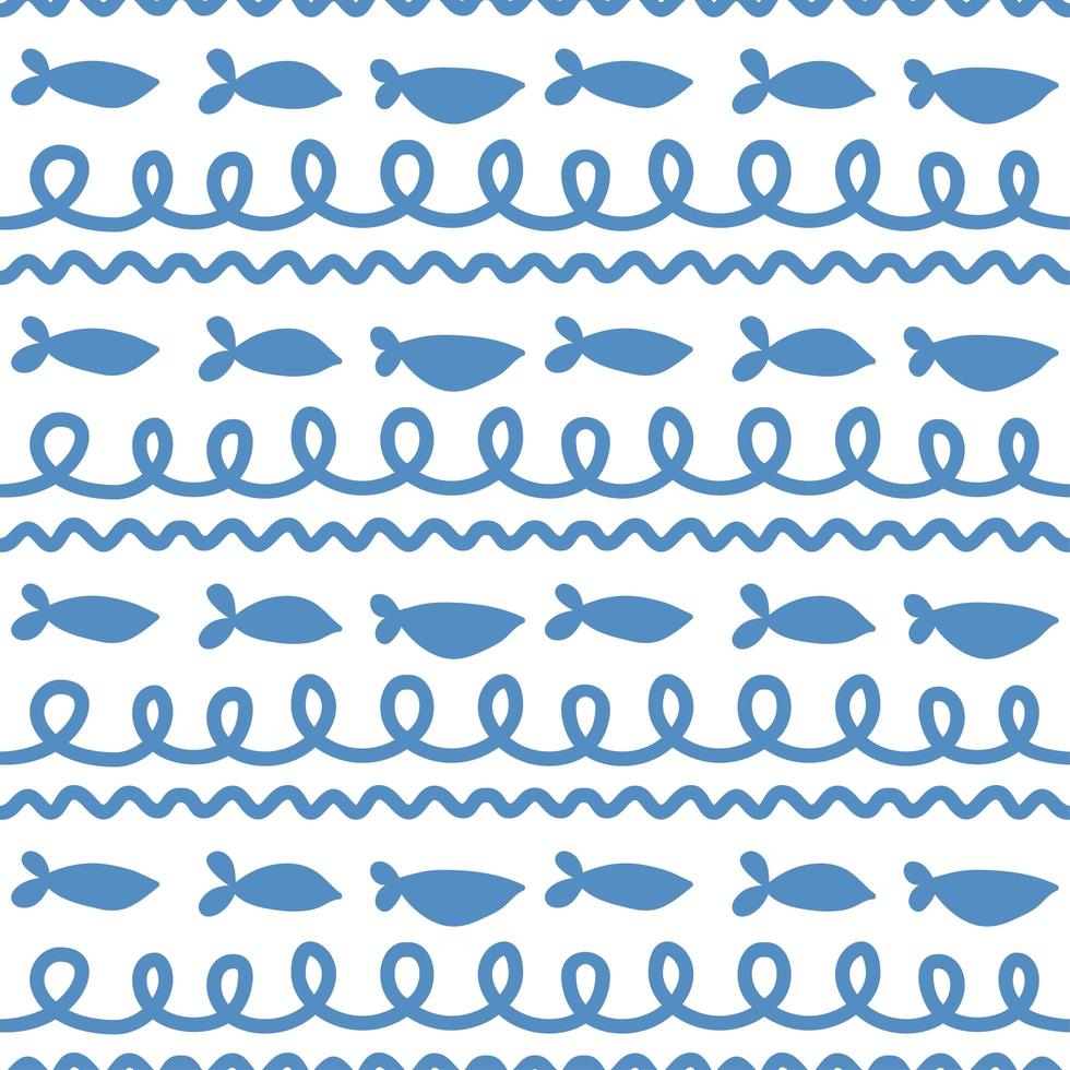 Childish marine kids pattern with underwater animals vector