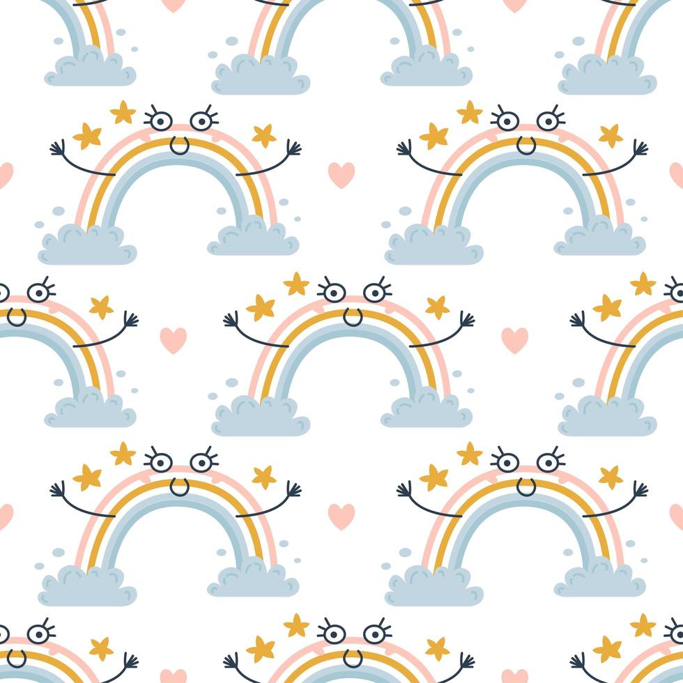 Seamless weather pattern. Vector illustration for kids